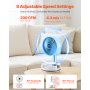 8 inch Foldable Rechargeable Oscillating Fan 3 in 1 Remote 8 Speeds