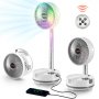 8 inch Foldable Rechargeable Oscillating Fan 3 in 1 Remote 8 Speeds