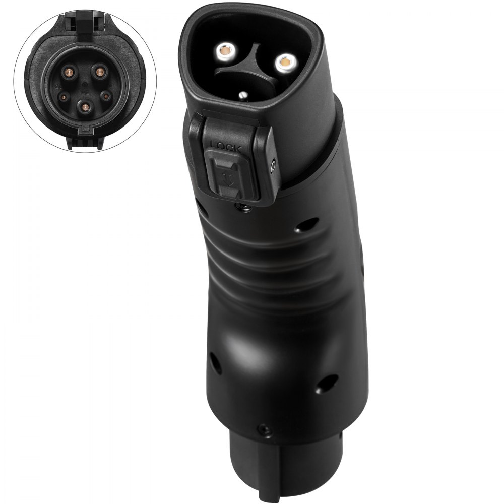 VEVOR Tesla to J1772 Charging Adapter, Max 48 Amp 240V, J1772 EVs Charger Adapter, with IP65 Storage Bag Anti-Drop Lock, for Tesla High Powered Wall Connector, Destination Charger and Mobile Connector