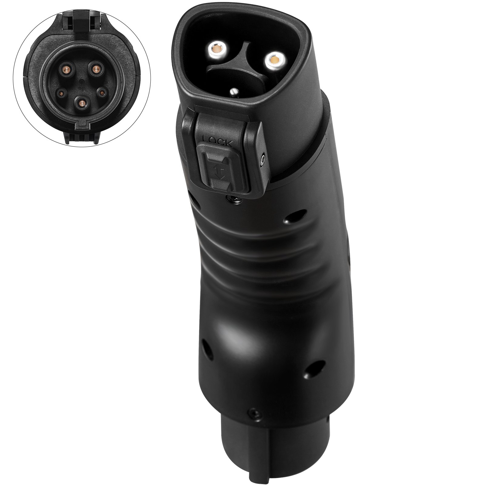 VEVOR Tesla to J1772 Charging Adapter, Max 48 Amp 240V, J1772 EVs Charger Adapter, with IP65 Storage Bag Anti-Drop Lock, for Tesla High Powered Wall Connector, Destination Charger and Mobile Connector
