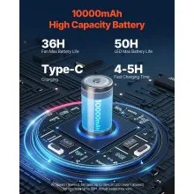 8 inch Rechargeable Camping Desktop Fan Battery Operated 4 Speeds