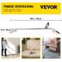 VEVOR Extractor Wand, 12" 2-Jet Upholstery Wand, Stainless Steel Carpet Cleaning Wand, 1.5" Tube S-Bend Wand Carpet for Truck mounts & Portables Upholstery Extractor As an Auto Detailing Hand Tool