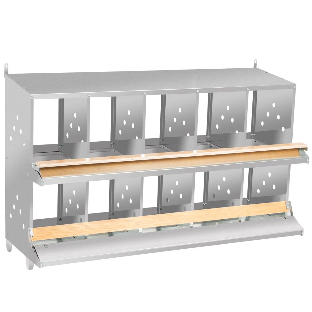 VEVOR Poultry Roll Away Nest Box Chicken Laying Nest 10-Hole Egg Collection Tray