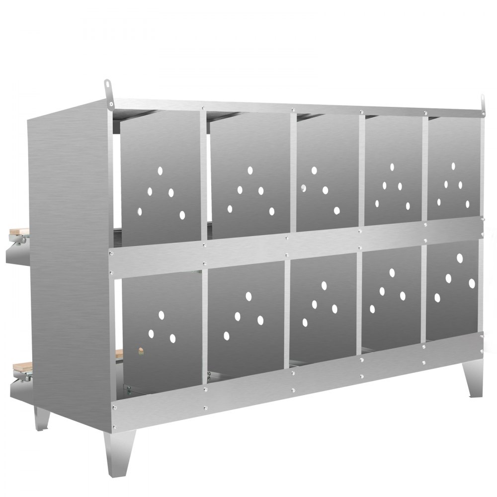 VEVOR Poultry Roll Away Nest Box Chicken Laying Nest 10-Hole Egg Collection Tray