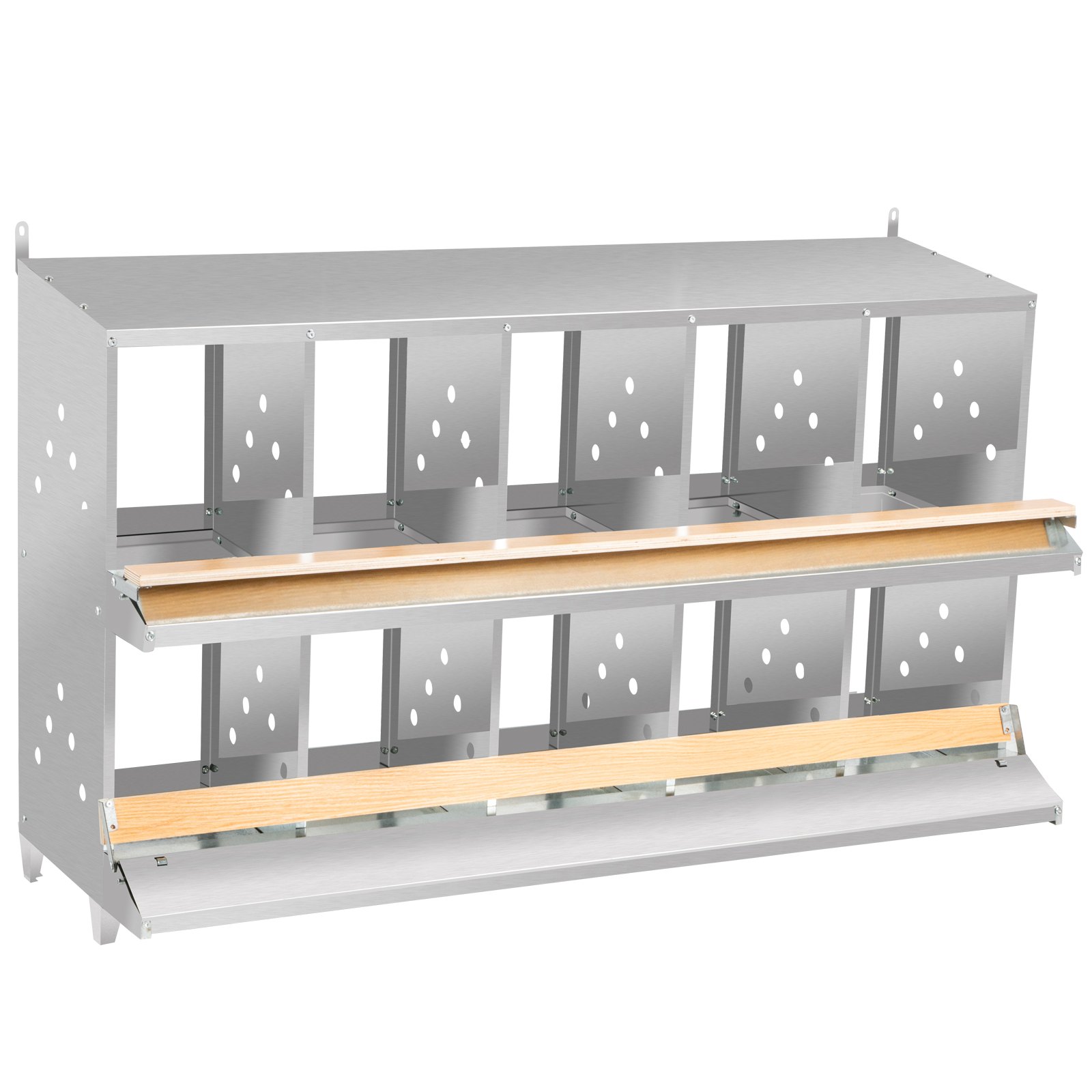 VEVOR Poultry Roll Away Nest Box Chicken Laying Nest 10-Hole Egg Collection Tray