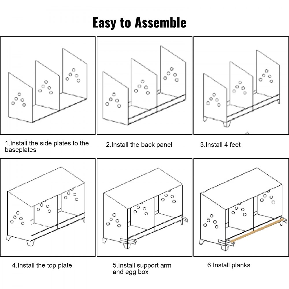 VEVOR Chicken Nesting Boxes Roll Away Eggs Poultry Nest 2 holes with Basket