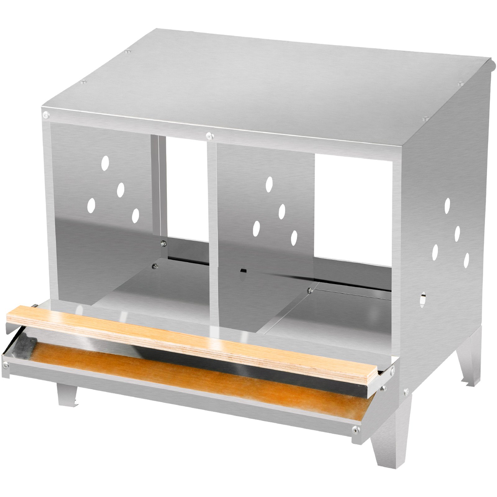 VEVOR Chicken Nesting Boxes Roll Away Eggs Poultry Nest 2 holes with Basket