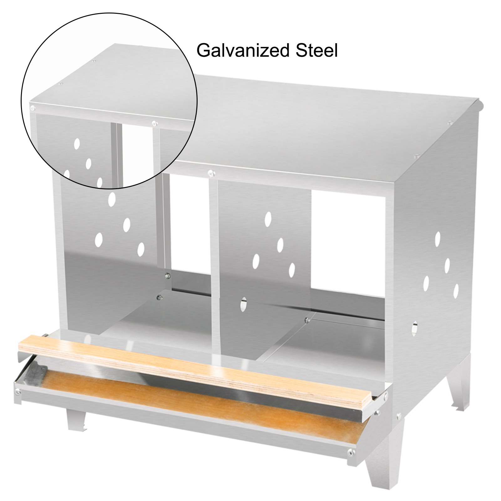 VEVOR Chicken Nesting Boxes Roll Away Eggs Poultry Nest 2 holes with Basket