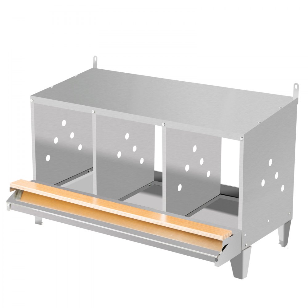 VEVOR Poultry Roll Away Nest Box Chicken Laying Nest 3-Hole Egg Collection Tray
