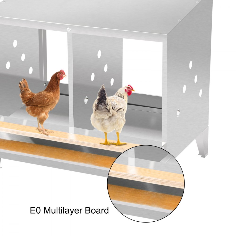 VEVOR Poultry Roll Away Nest Box Chicken Laying Nest 3-Hole Egg Collection Tray