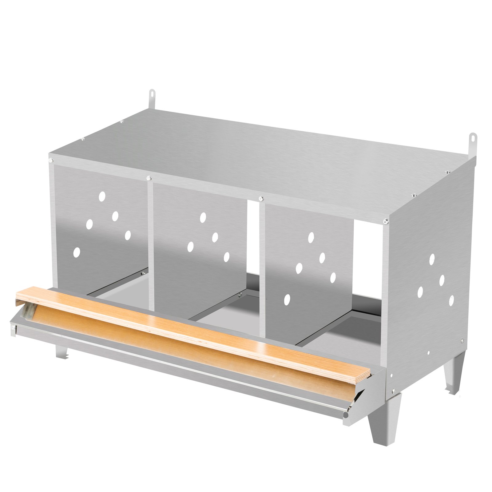 VEVOR Poultry Roll Away Nest Box Chicken Laying Nest 3-Hole Egg Collection Tray