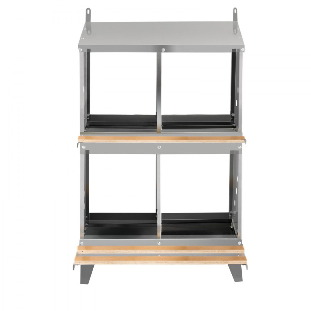 Vevor Chicken Nesting Boxes Nido de aves de corral Huevos de acero galvanizado de 4 agujeros