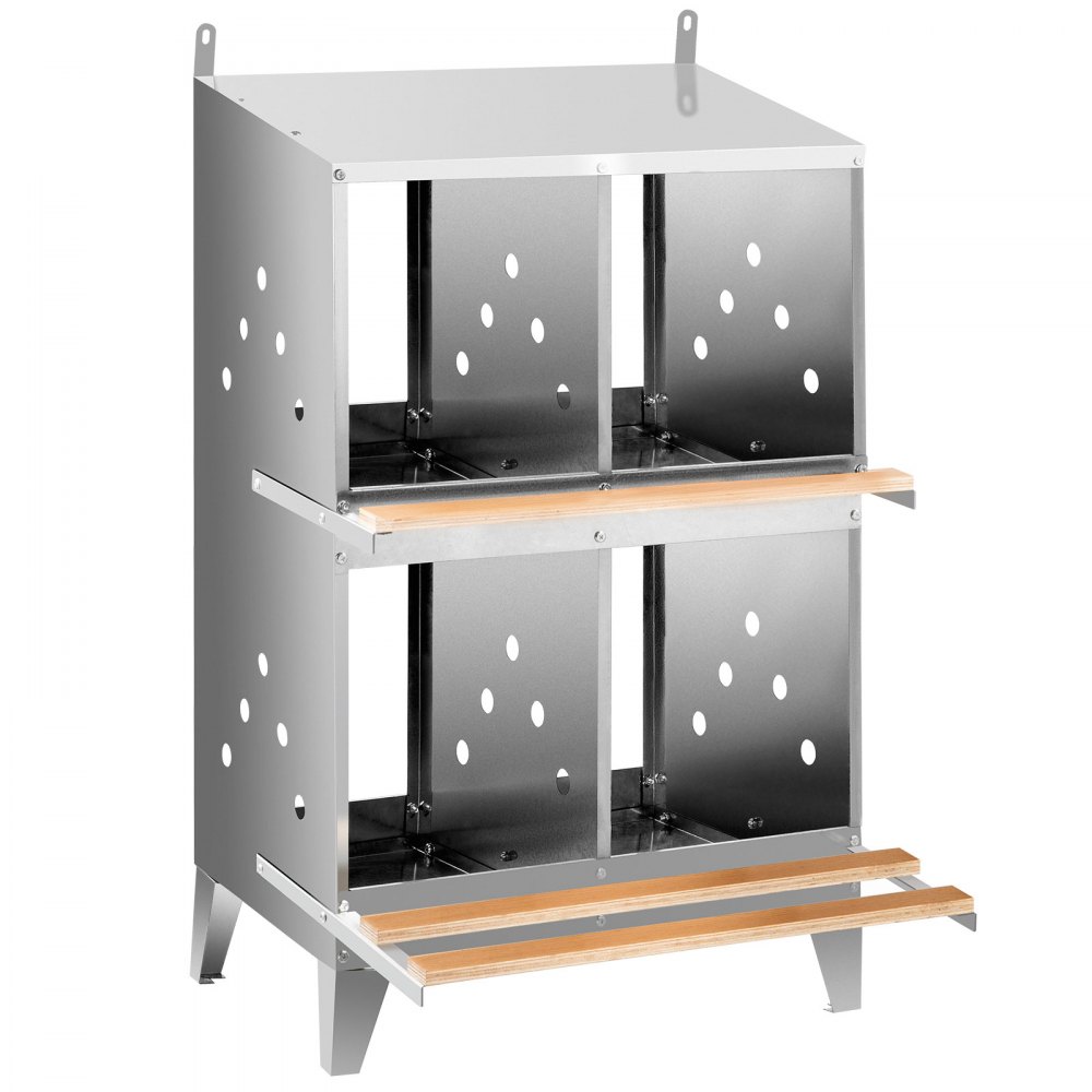 Vevor Chicken Nesting Boxes Nido de aves de corral Huevos de acero galvanizado de 4 agujeros
