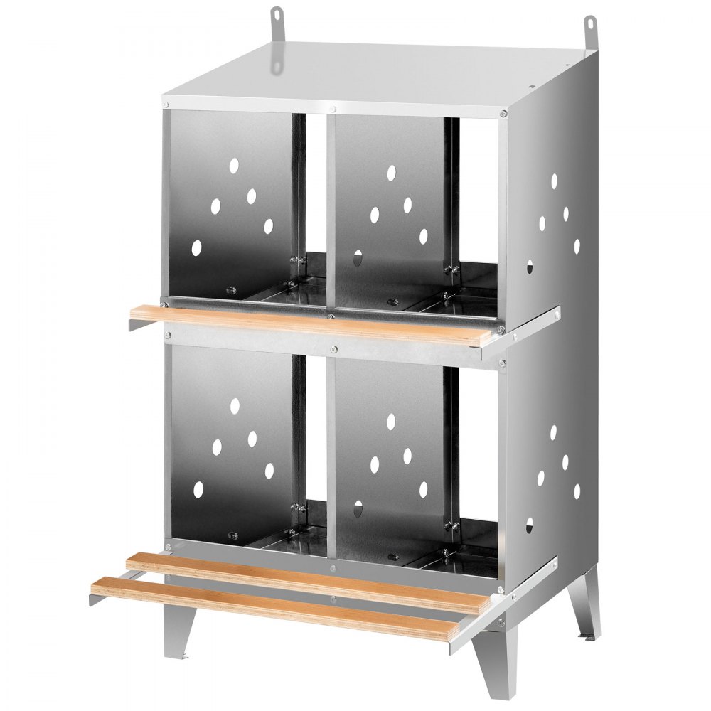 Vevor Chicken Nesting Boxes Nido de aves de corral Huevos de acero galvanizado de 4 agujeros