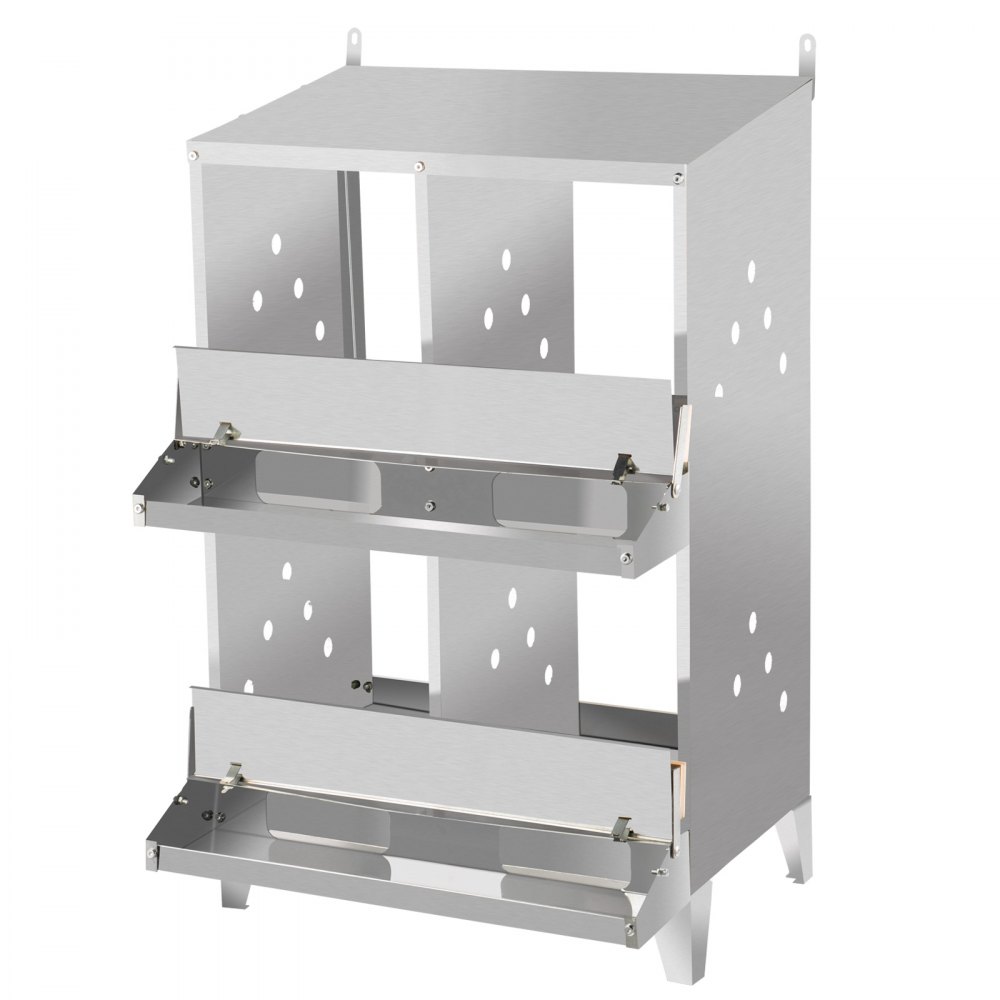 VEVOR Poultry Roll Away Nest Box Chicken Laying Nest 4-Hole Egg Collection Tray