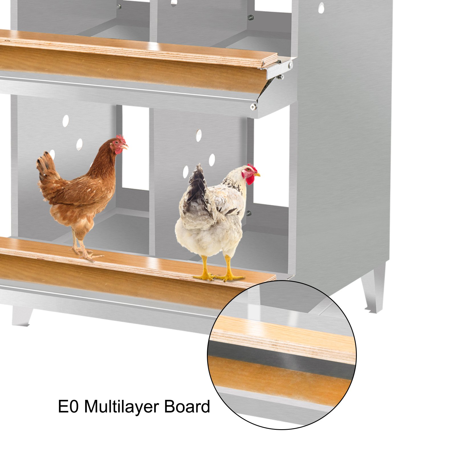 VEVOR Poultry Roll Away Nest Box Chicken Laying Nest 4-Hole Egg Collection Tray