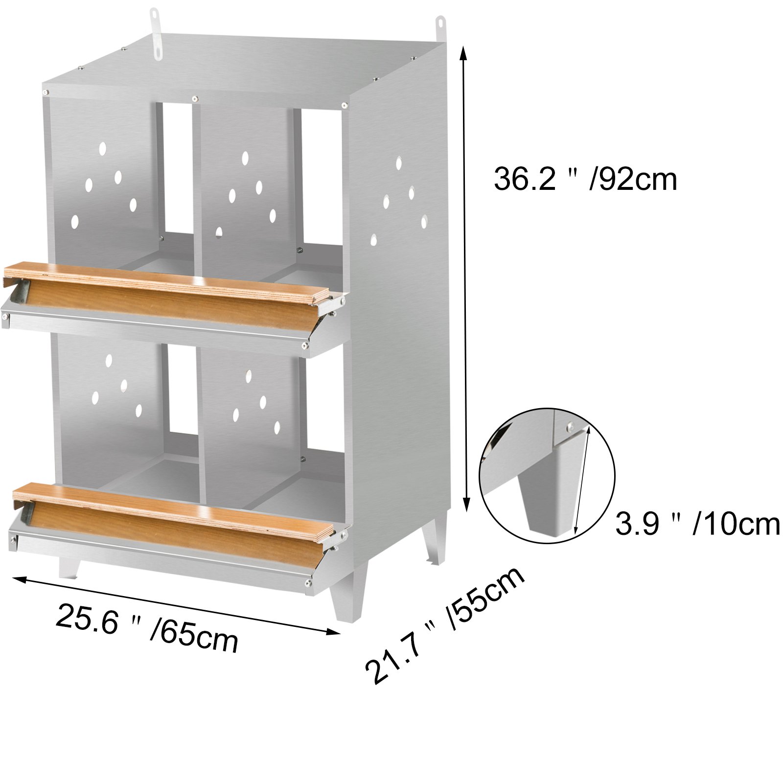 VEVOR Poultry Roll Away Nest Box Chicken Laying Nest 4-Hole Egg Collection Tray