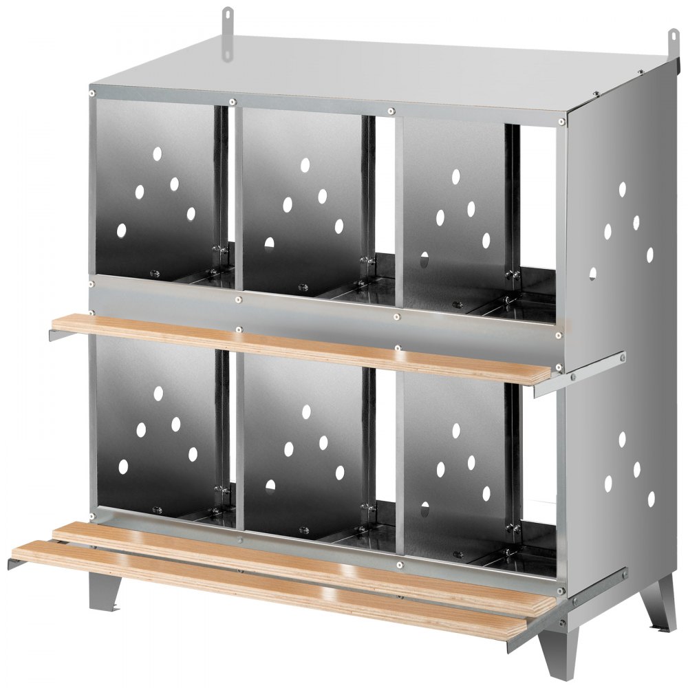 Vevor Chicken Nesting Boxes Poultry Nest 6-hole Galvanized Steel Laying Eggs
