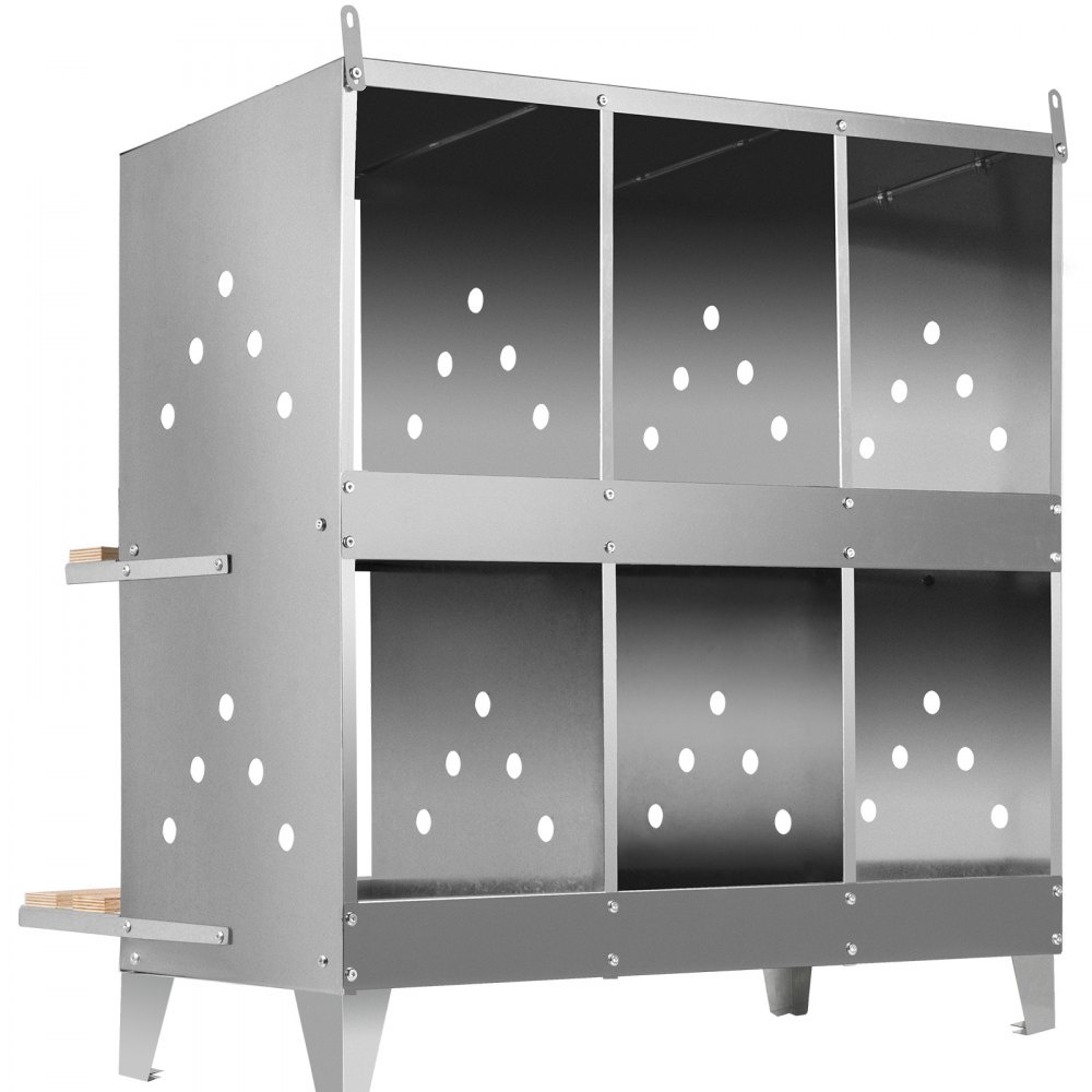 Vevor Chicken Nesting Boxes Poultry Nest 6-hole Galvanized Steel Laying Eggs