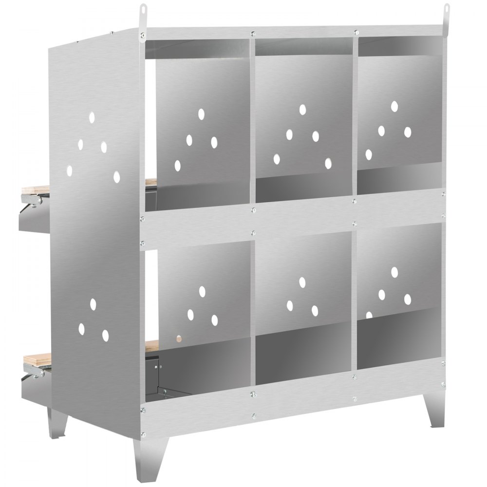 VEVOR Poultry Roll Away Nest Box Chicken Laying Nest 6-Hole Egg Collection Tray