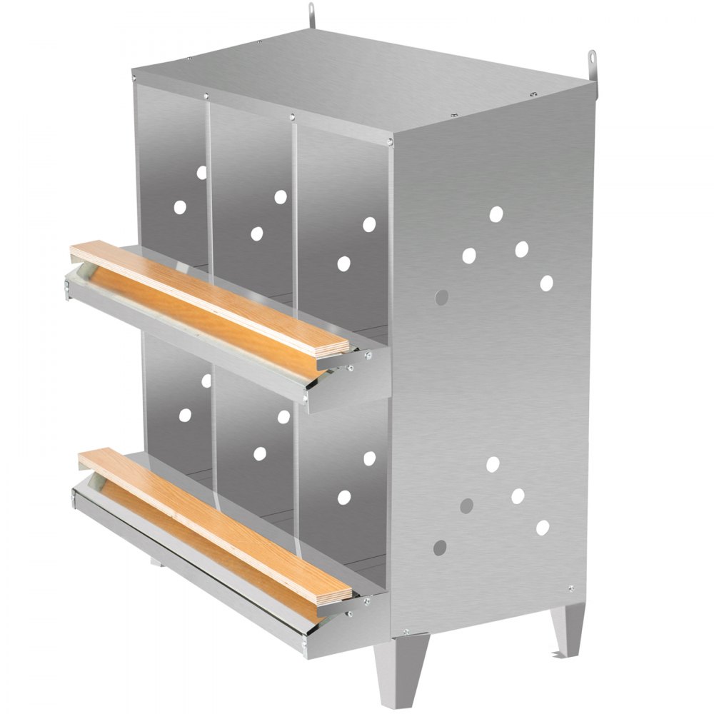 VEVOR Poultry Roll Away Nest Box Chicken Laying Nest 6-Hole Egg Collection Tray