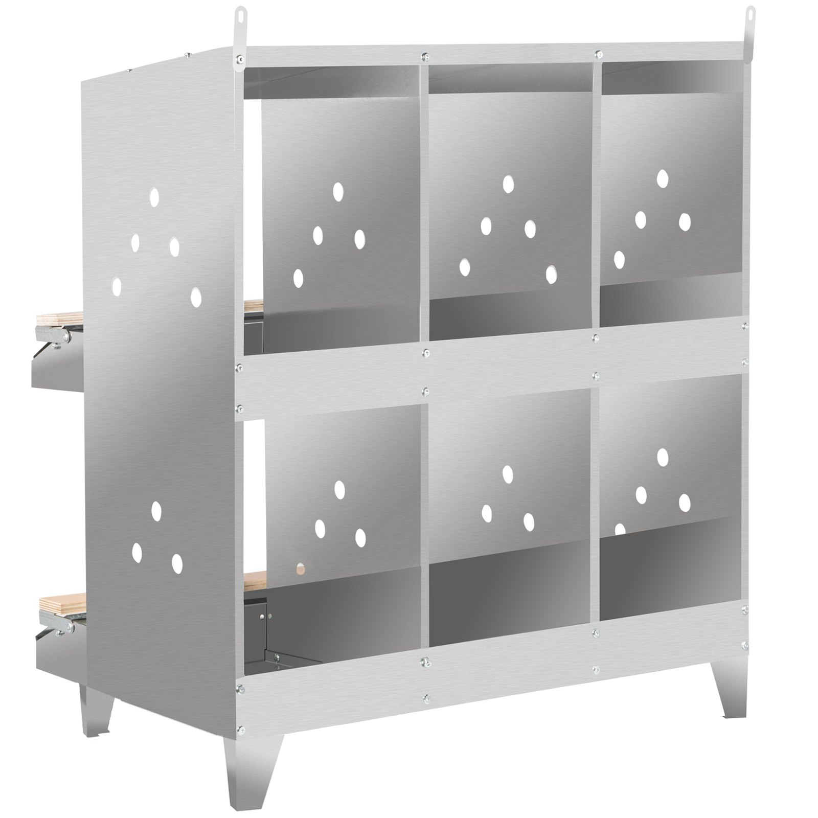 VEVOR Poultry Roll Away Nest Box Chicken Laying Nest 6-Hole Egg Collection Tray