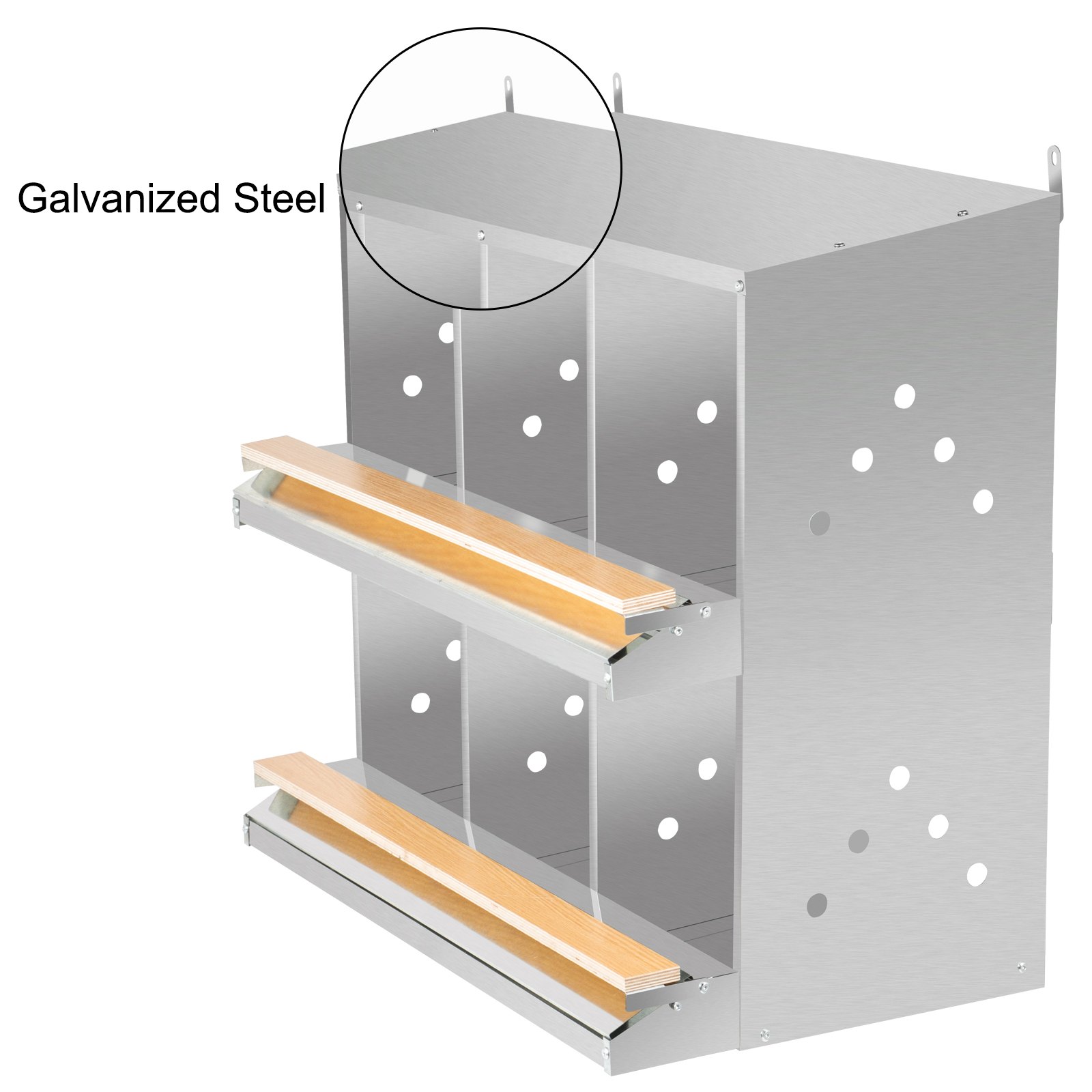 VEVOR Poultry Roll Away Nest Box Chicken Laying Nest 6-Hole Egg Collection Tray