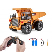 VEVOR RC Controle Remoto Caminhão Basculante Brinquedo Construção Veículo Brinquedo 9CH 1:18 Escala