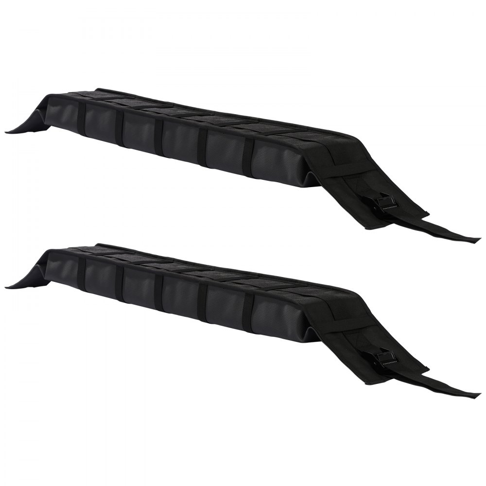VEVOR Soft Roof Rack Pads, 838mm Universal Car Roof Rack Pad, 176LBS Load Capacity Luggage Kayak Carrier with 2 Tie-Down Straps and Portable Storage Bag for SUP Canoe Snowboard Paddle Board