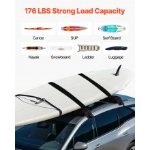 VEVOR Soft Roof Rack Pads 33in 176lbs Load Capacity for Kayak Canoe Surfboard Luggage