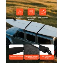 VEVOR Soft Roof Rack Pads 15.5in 176lbs Load Capacity for Kayak Canoe Surfboard