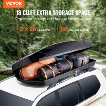 VEVOR Rooftop Cargo Carrier 18 Cubic Feet Luggage Storage Box ABS for SUVs Cars