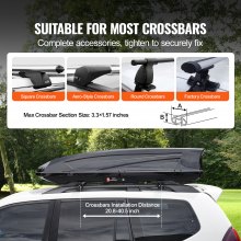 VEVOR Rooftop Cargo Carrier 22 Cubic Feet Luggage Storage Box ABS for SUVs Cars