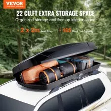 VEVOR Rooftop Cargo Carrier 22 Cubic Feet Luggage Storage Box ABS for SUVs Cars