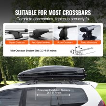 VEVOR Rooftop Cargo Carrier 8 Cubic Feet Luggage Storage Box ABS for SUVs Cars