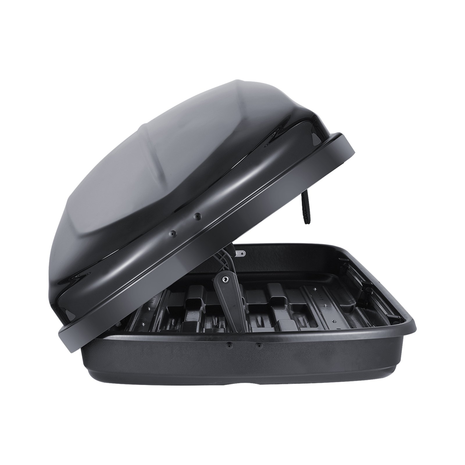 VEVOR Rooftop Cargo Carrier, 8 Cubic Feet Roof Cargo Box, ABS Hard Shell Roof Box, with Dual-Sided Opening and 2 Reinforced Straps, Aerodynamic, Suitable for most Crossbar, for Car, Wagon, SUV, Black