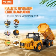 VEVOR RC Remote Control Dump Truck Toy Construction Vehicle Toy 11CH 1:16 Scale