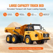 Christmas Gift！VEVOR RC Remote Control Dump Truck Toy Construction Vehicle Toy 11CH 1:18 Scale