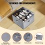 Vevor Sturdy Under Bed Shoe Storage Organizer, Fit 16 Pairs, Shoe Storage Organizer for Closet Organization with Clear Cover & Adjustable Dividers, Shoe Rack & Basket, L17"x W17"x H12.4", Grey