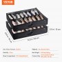 Vevor Sturdy Under Bed Shoe Storage Organizer, Set of 2, 32 Compartments, Underbed Shoes Closet Storage Solution with Clear Window, Breathable, L31.5"x W23.6"x H5.9", Black