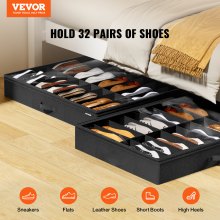 Under Bed Shoe Storage Organizer Set of 2 Fits 32 Pairs Large Containers