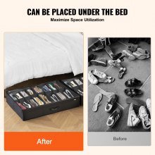 Under Bed Shoe Storage Organizer Set of 2 Fits 32 Pairs Large Containers