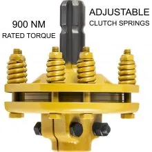 VEVOR Slip Clutch, 1 3/8” PTO Slip Clutch, 6 Spline Ends PTO Friction Clutch, Carburized Steel Tractor Slip Clutch, Adjustable Rotary Cutter Slip Clutch, Yellow PTO Slip Clutch Spline for PTO Shaft