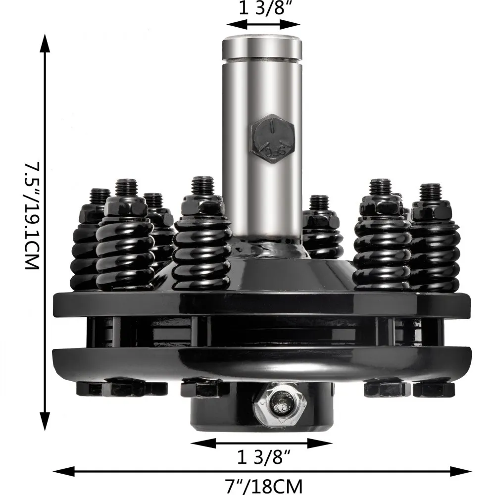 VEVOR Slip Clutch, 1 3/8\" PTO Slip Clutch, Smooth Round Ends PTO Friction Clutch, Carburized Steel Tractor Slip Clutch, Adjustable Rotary Cutter Slip Clutch, Black Brush Hog Slip Clutch for PTO Shaft