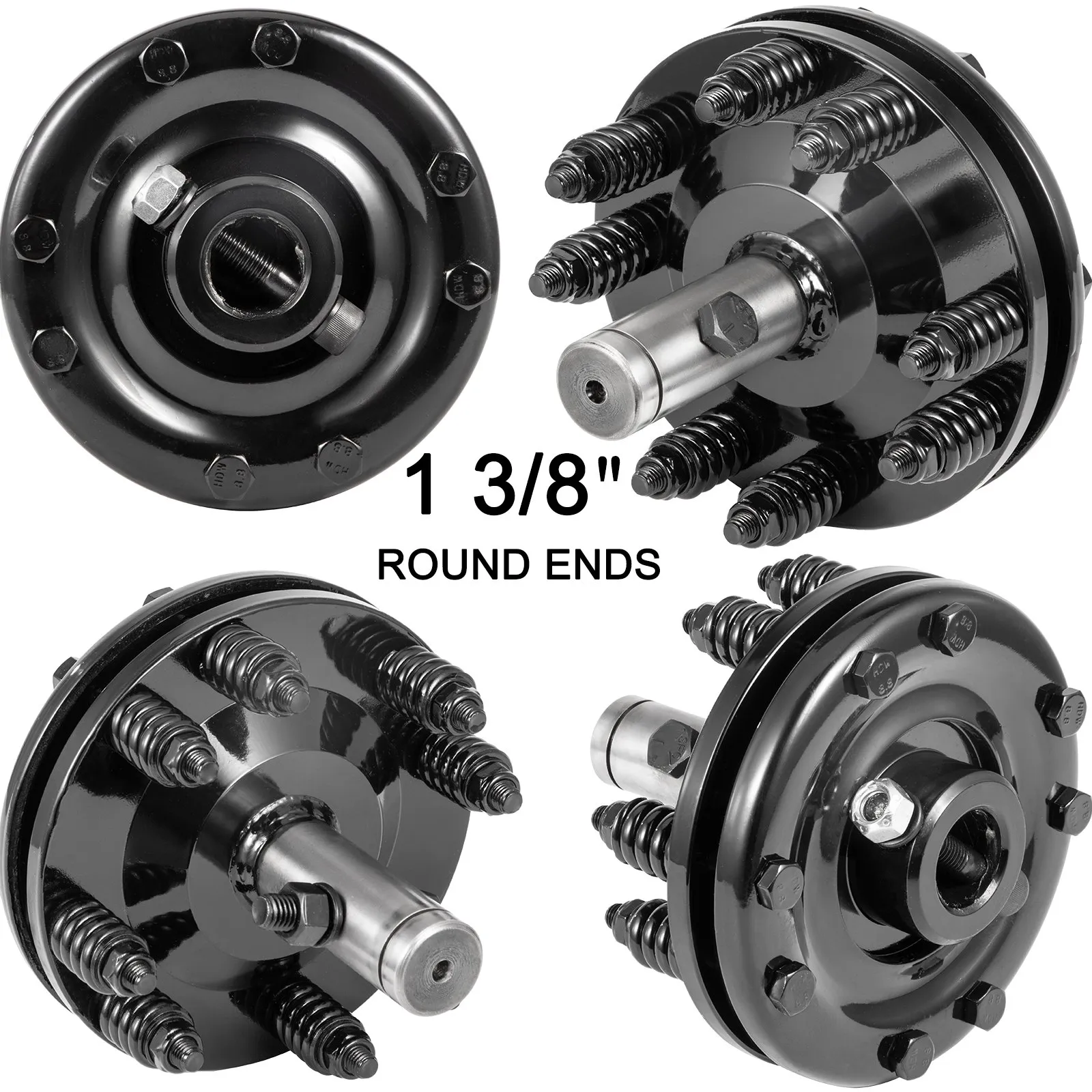VEVOR Slip Clutch, 1 3/8\" PTO Slip Clutch, Smooth Round Ends PTO Friction Clutch, Carburized Steel Tractor Slip Clutch, Adjustable Rotary Cutter Slip Clutch, Black Brush Hog Slip Clutch for PTO Shaft