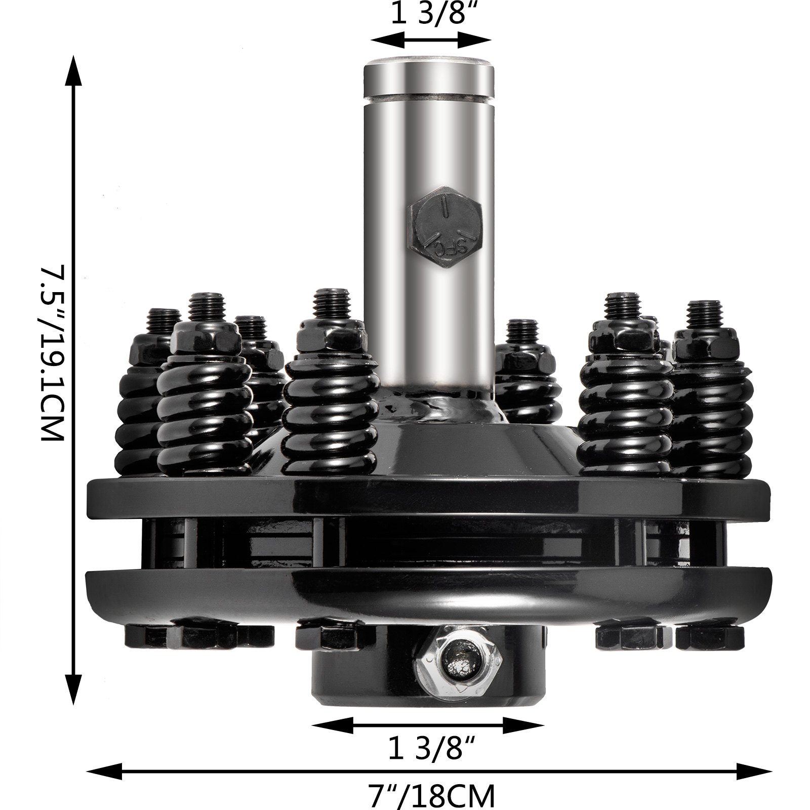 VEVOR Slip Clutch, 1 3/8\" PTO Slip Clutch, Smooth Round Ends PTO Friction Clutch, Carburized Steel Tractor Slip Clutch, Adjustable Rotary Cutter Slip Clutch, Black Brush Hog Slip Clutch for PTO Shaft