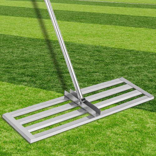 VEVOR Lawn Leveler Tool 17 x 10 in, Lawn Leveling Rake with 77 in Long Handle, Soil Leveling Tool Stainless Steel, Leveling Soil Dirt or Sand Ground Surface for Yard Garden Ground and Golf Lawn