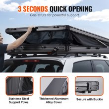 VEVOR Rooftop Tent Hard Shell 2-3 Person Waterproof for Jeep SUV Truck w/ Ladder