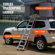 VEVOR Rooftop Tent Hard Shell 2-3 Person Waterproof for Jeep SUV Truck w/ Ladder