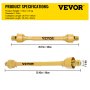 VEVOR PTO Shaft, 1-3/8" PTO Drive Shaft, 6 Spline Tractor and Implement Ends PTO Driveline Shaft, Series 1 Tractor PTO Shaft, 27"-35" Brush Hog PTO Shaft Yellow, for Finish Mower, Rotary Cutter